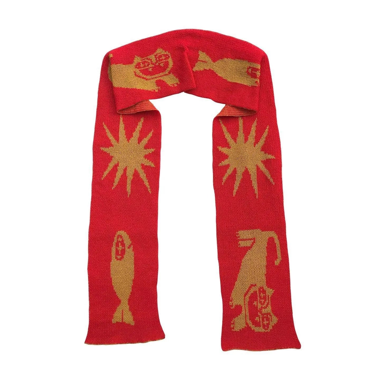 Cat's Meal Knitted Scarf