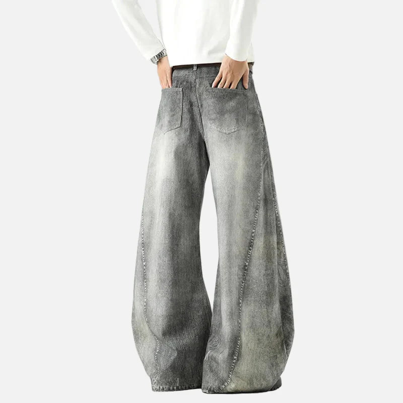 Strapazierfähige amerikanische 3D-Druck-Jeans mit weitem Bein