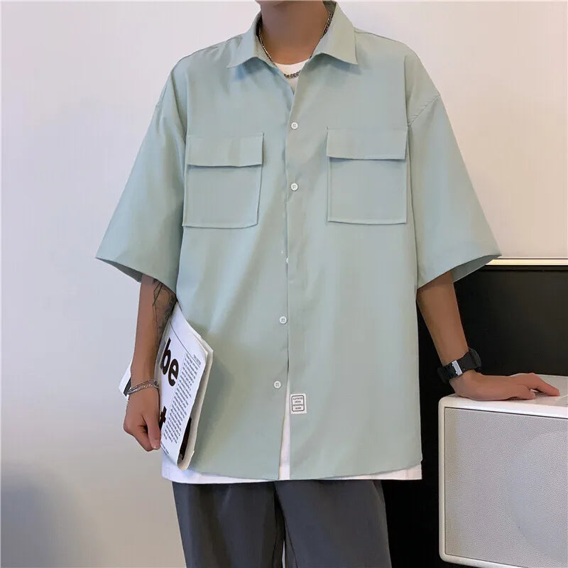 Chemise décontractée respirante à poches et coupe ample