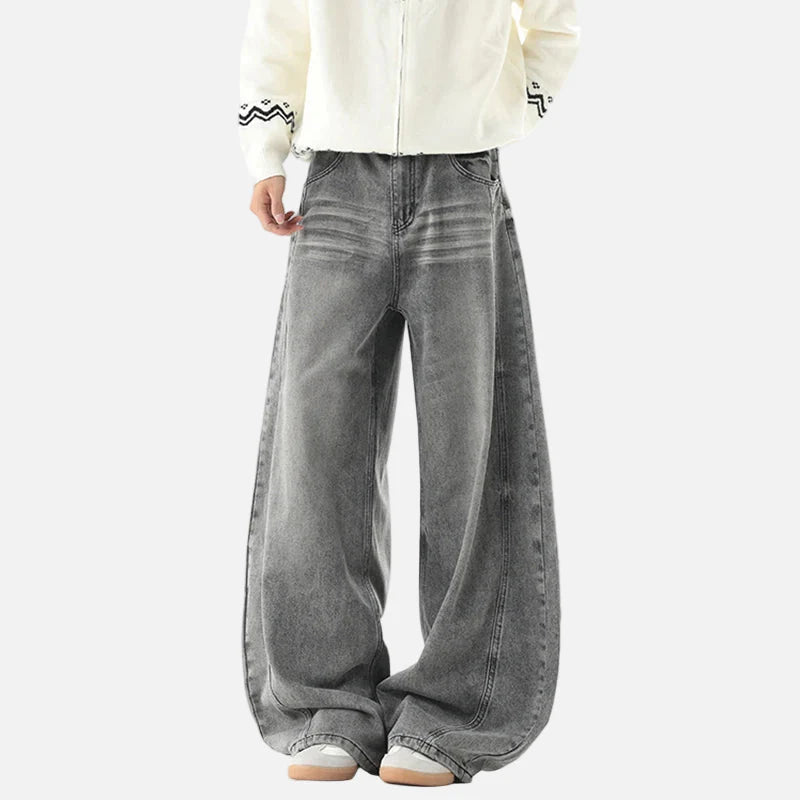 Vintage American Style Hip Hop Denim Wide Leg Jeans