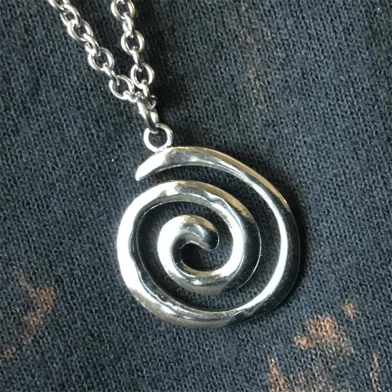 Retro Spiral Vortex Pendant Couple Necklace