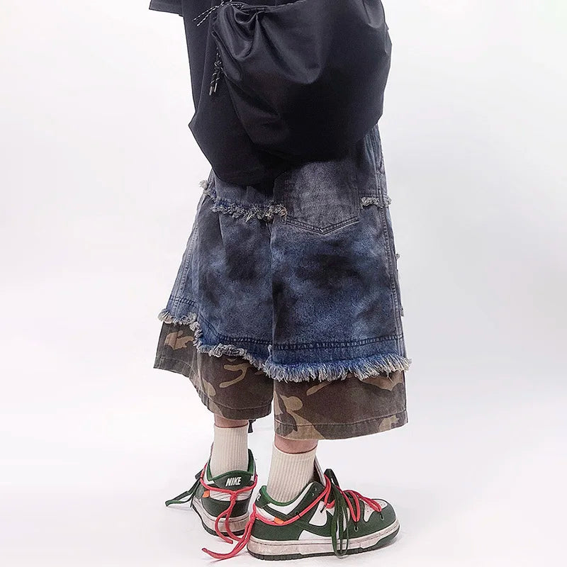 Stilvolle, personalisierte Camouflage-Denim-Shorts