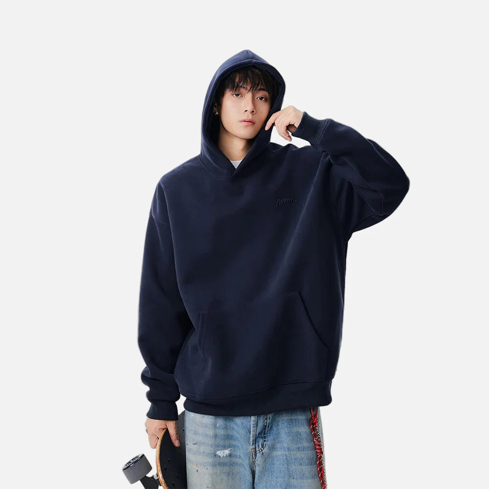 Sweat à capuche décontracté avec logo brodé minimaliste