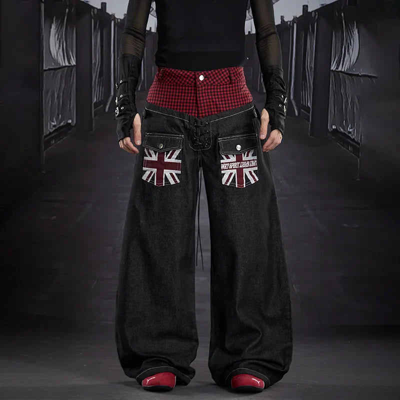 Melange New Double Layer Splicing Jeans