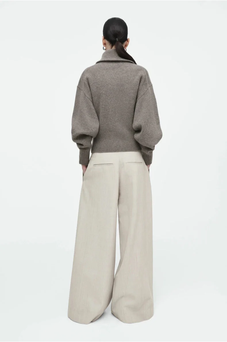Ethereal Winter Cos Casual Strickpullover mit Reißverschluss