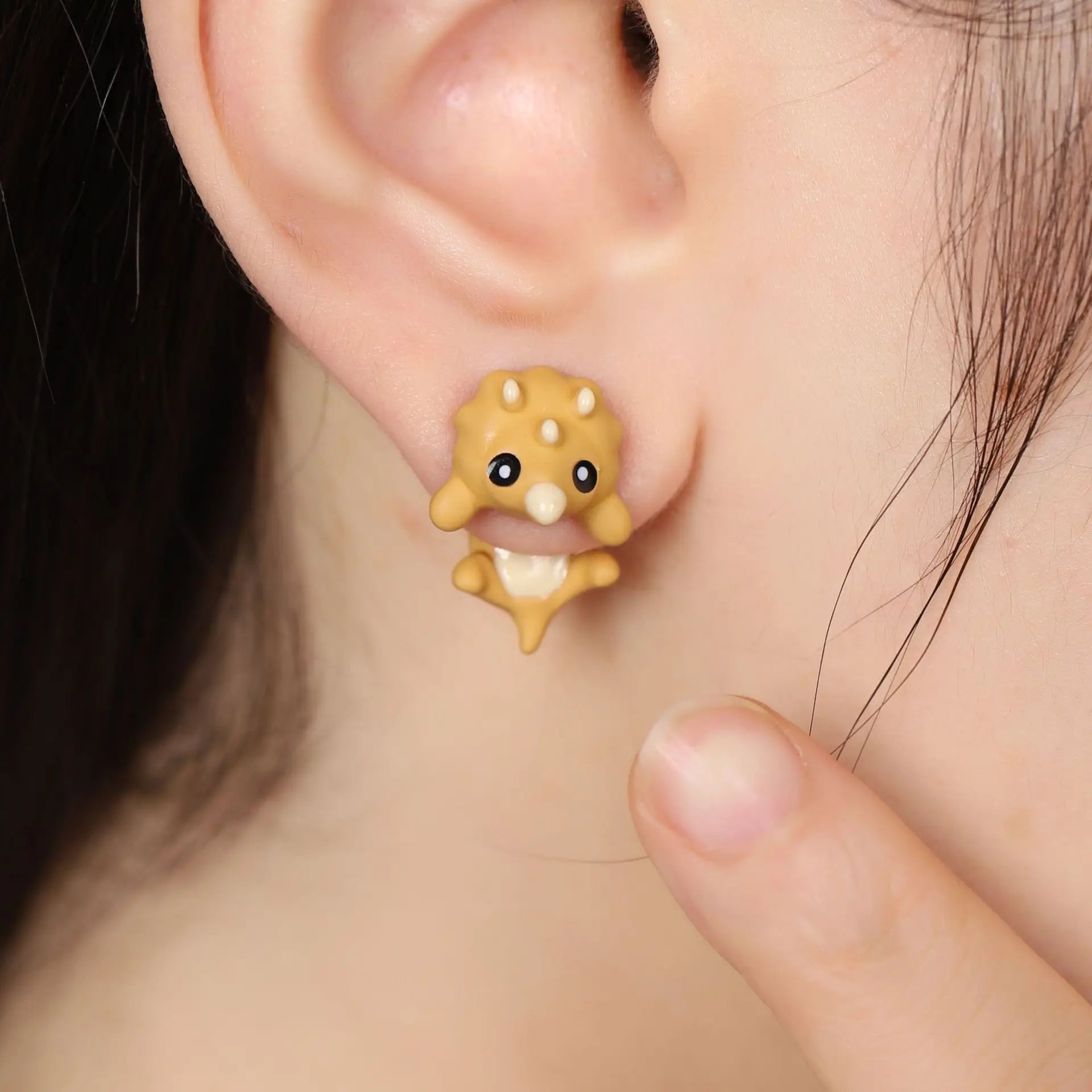 Cute Korean Style Dinosaur Crocodile Metal Earring