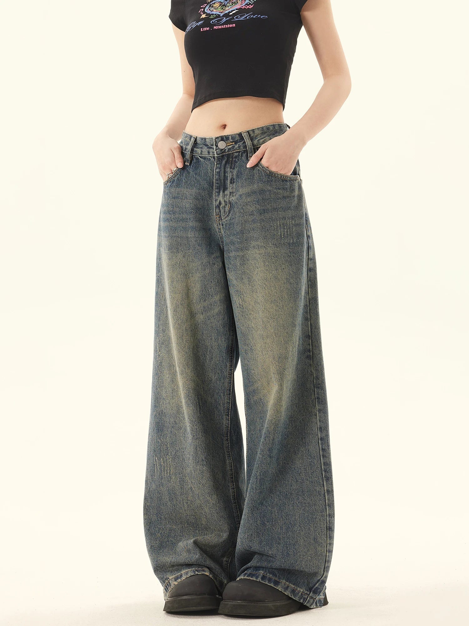 Graduelle Veränderung Verwaschene blaue Jeans