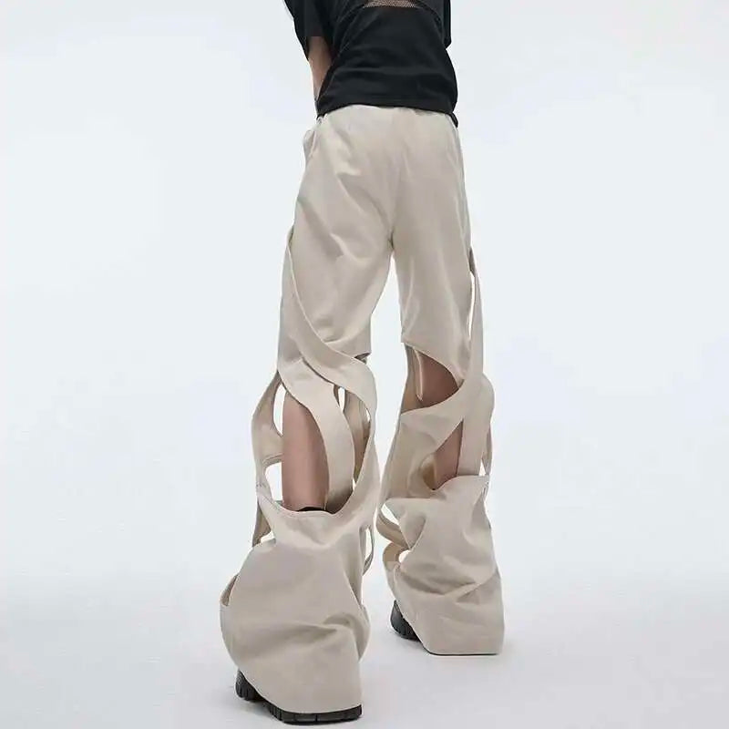Pantalon décontracté tendance à jambes larges de couleur unie