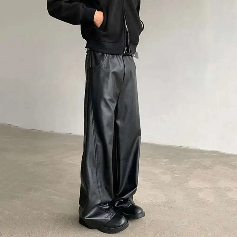 Lässige Hosen aus PU-Leder im amerikanischen Stil