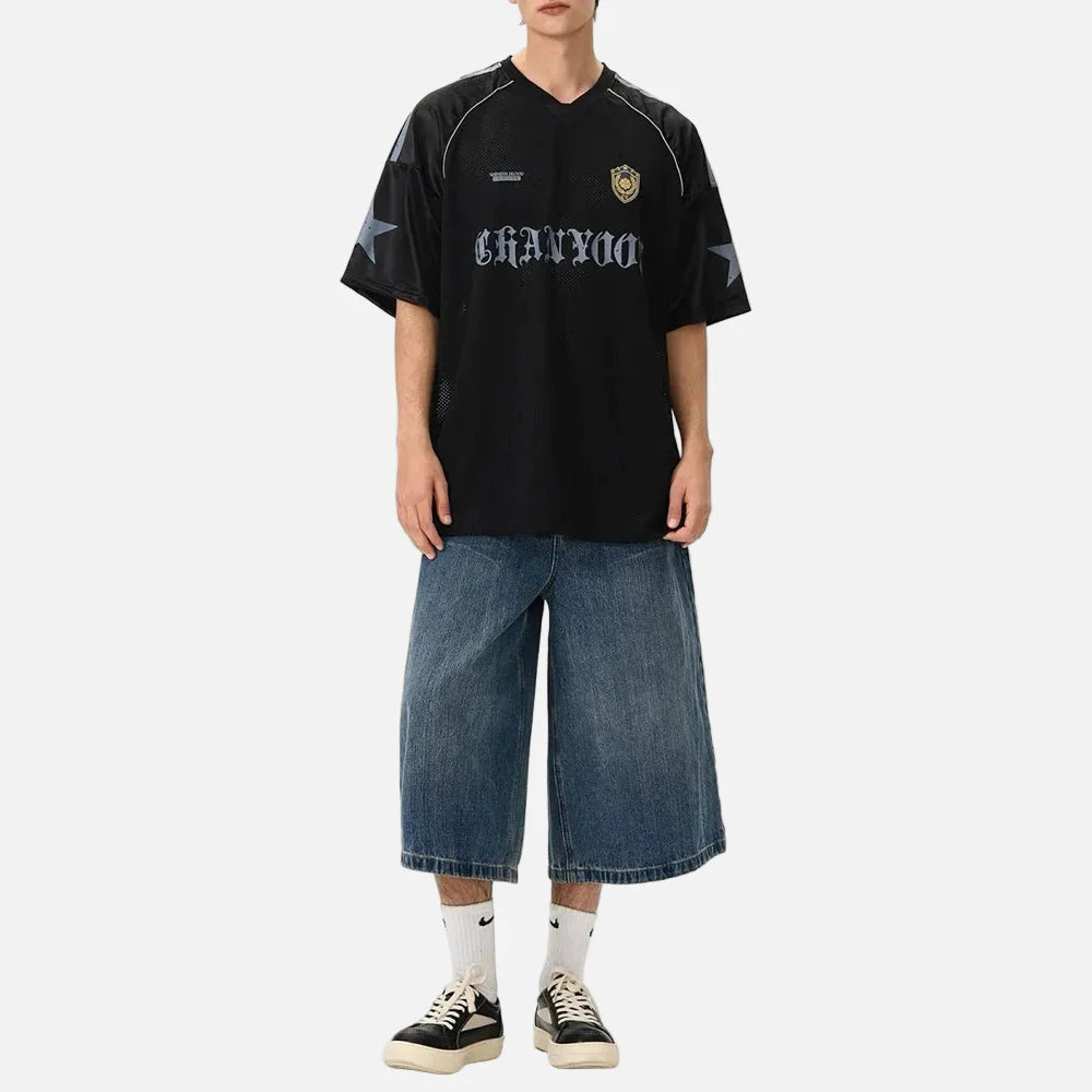 Kurzarm-Sport-T-Shirt mit farblich abgesetztem Buchstabenprint