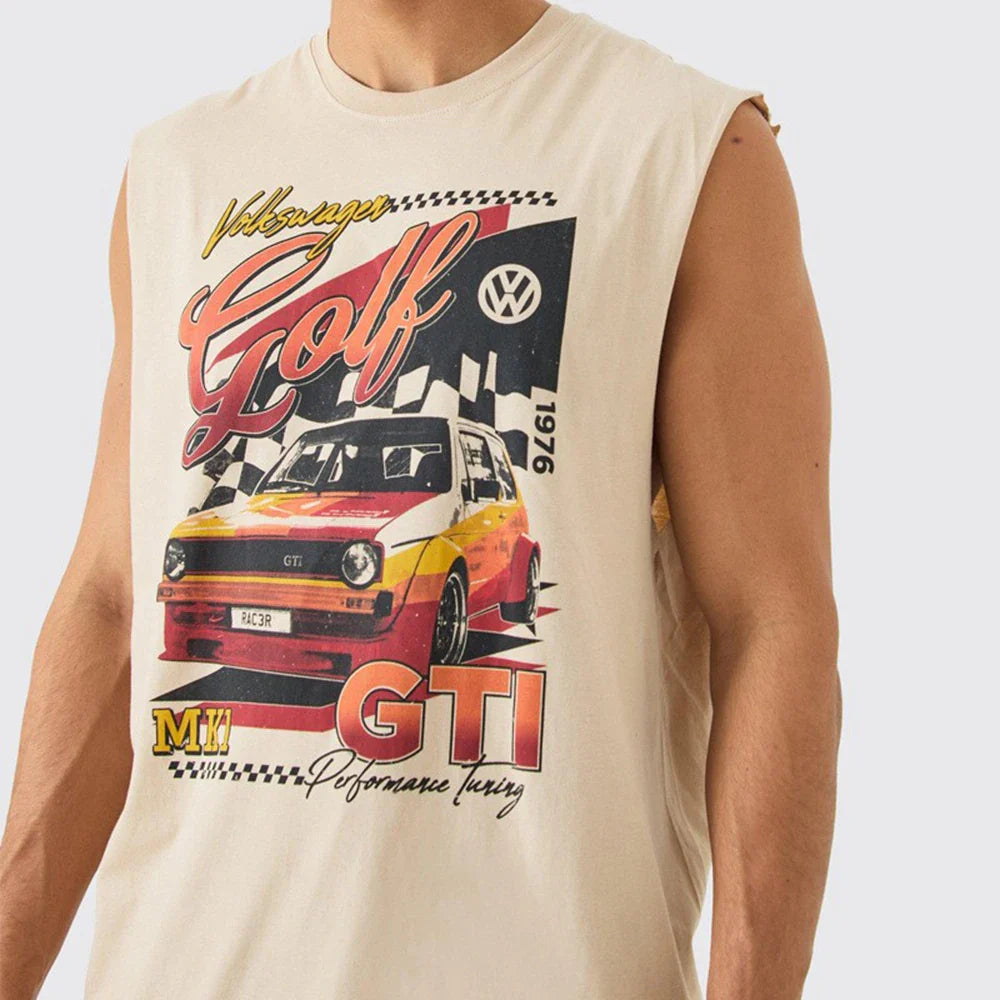 Breathable Printed Loose Sleeveless Sports T-shirt