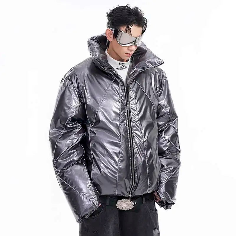 Luxuriöse, glänzende und super bequeme Winterjacke mit Wattierung