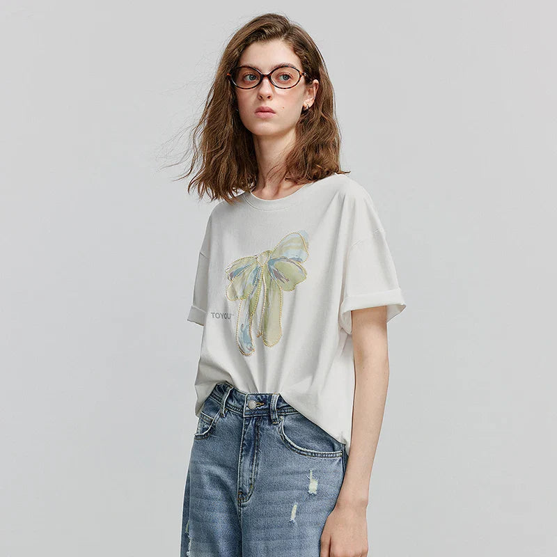 Bequemes, stylisches Kurzarm-Freizeit-T-Shirt für Damen