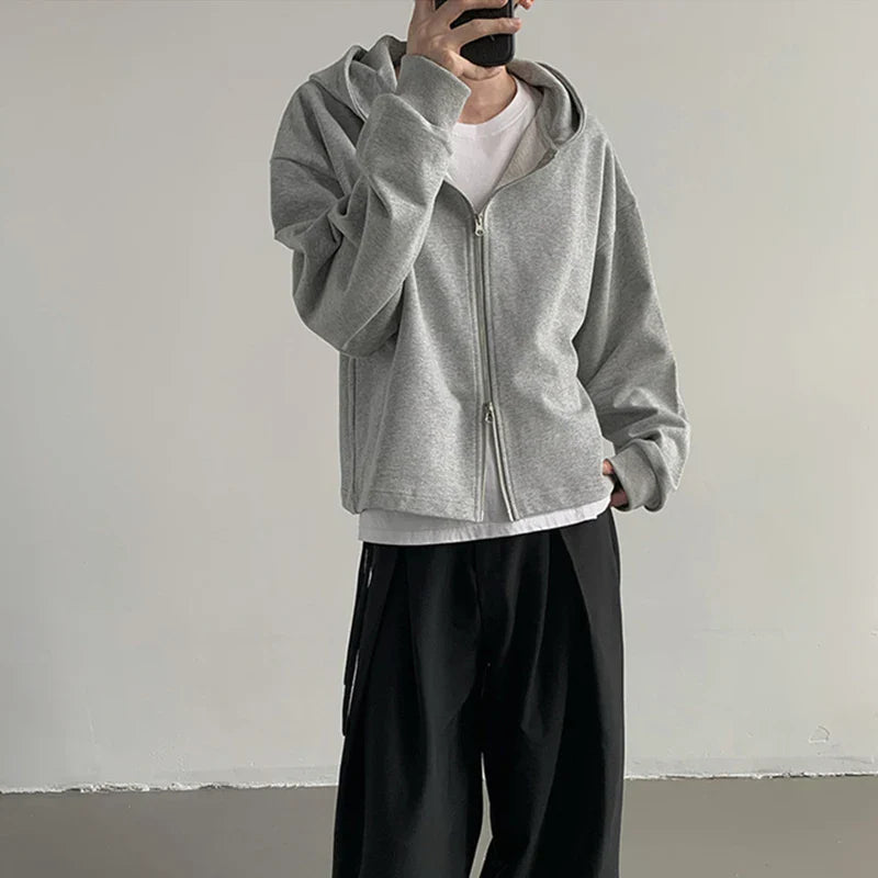 Cool Cozy Korean Zip Hoodied Sweatshirt