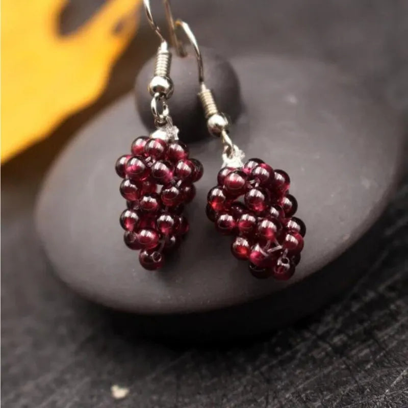 Garnet Natural Stone Healing Dangle Earring