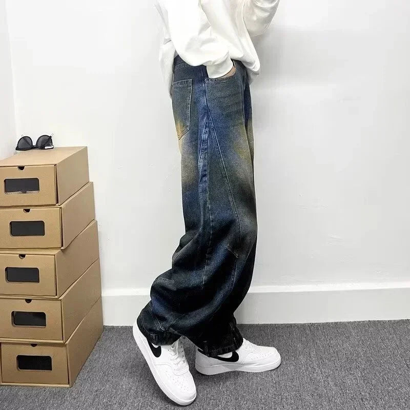 Coole Retro-Graffiti-bemalte Punk-Baggy-Jeans