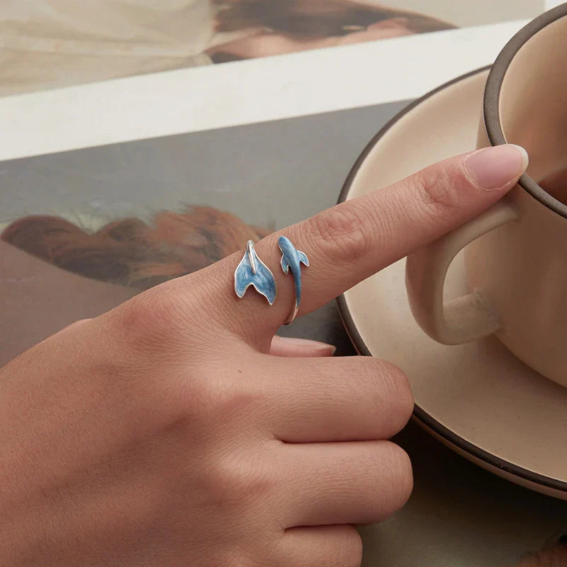 Women Sterling Silver Cute Guppy Ring
