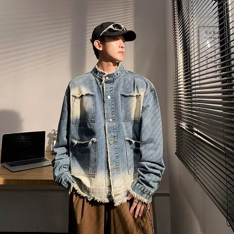 Jeansjacke im amerikanischen Vintage-Retro-Stil