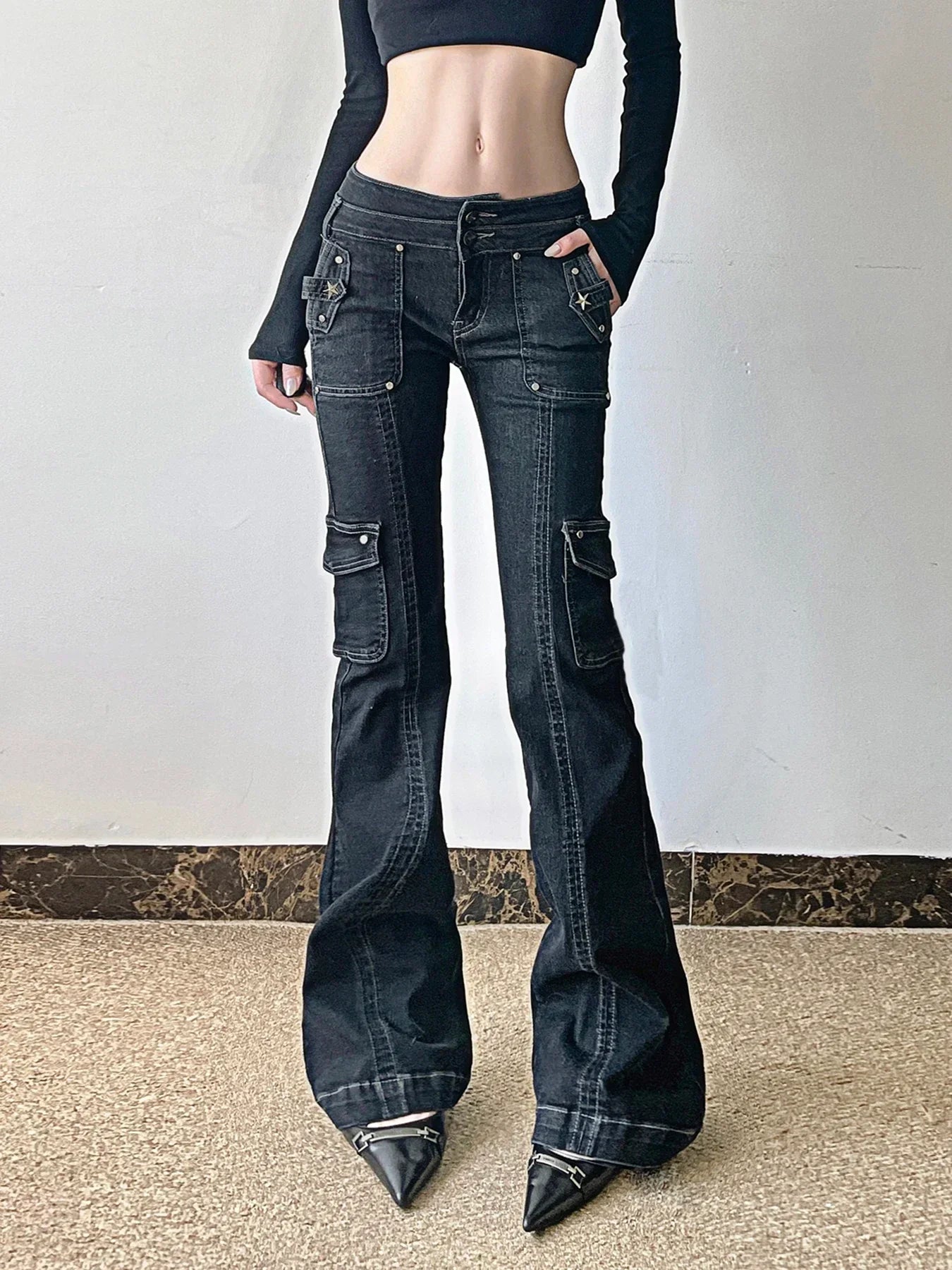 Jeans mit Sternen-Patchwork-Design