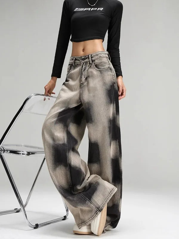 Denim Game Strong American Style Wide Leg Jeans