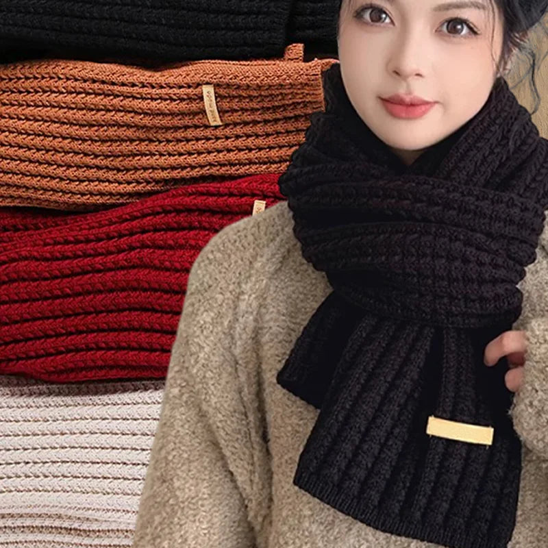 Knitted Thickened Solid Color Scarves