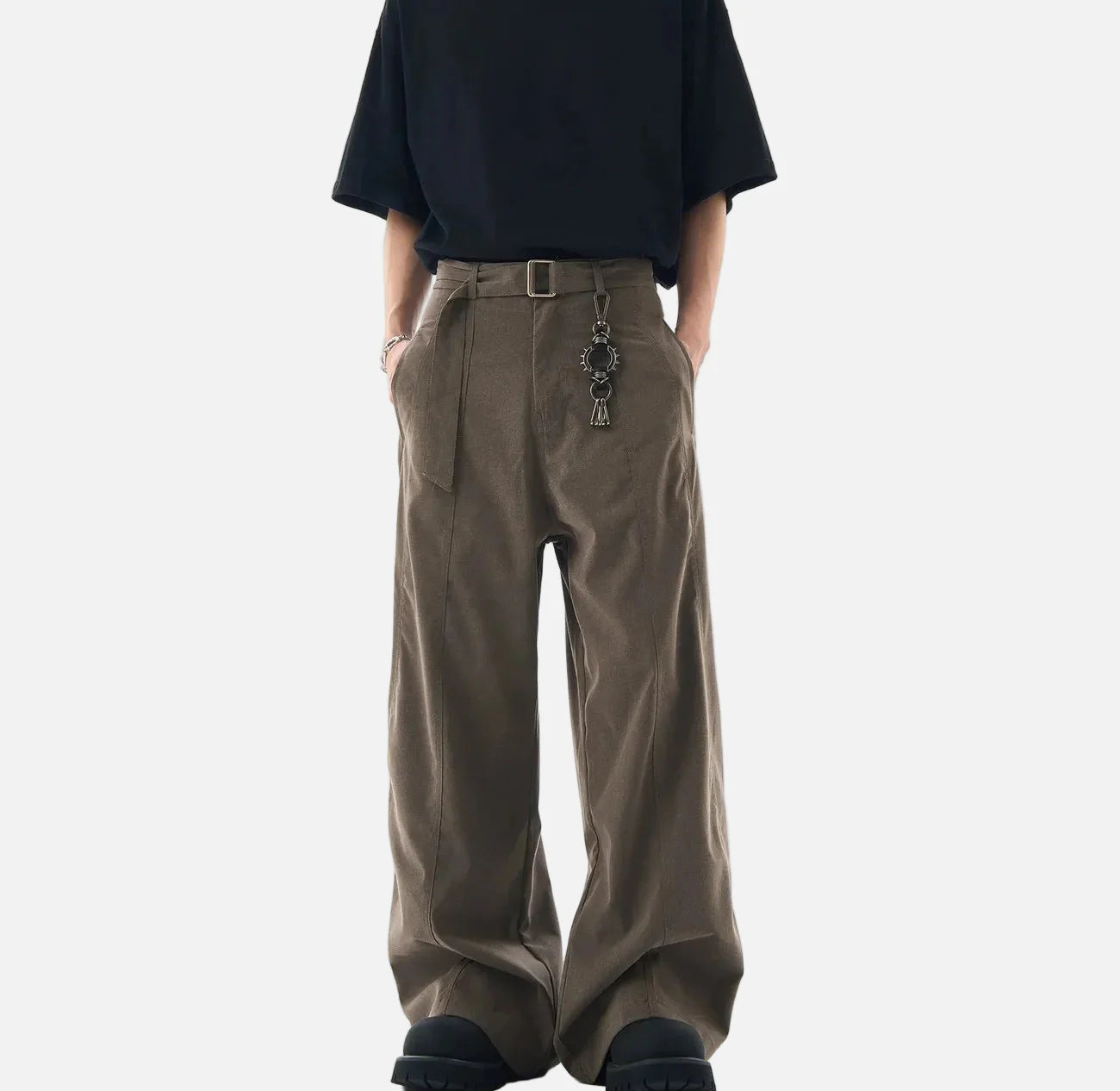 Amerikanische Maillard-Freizeithose mit weitem Bein