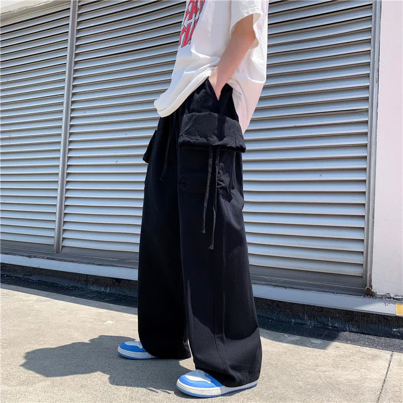Japanische Cargohose im Y2K-Stil mit lockerem, geradem Bein