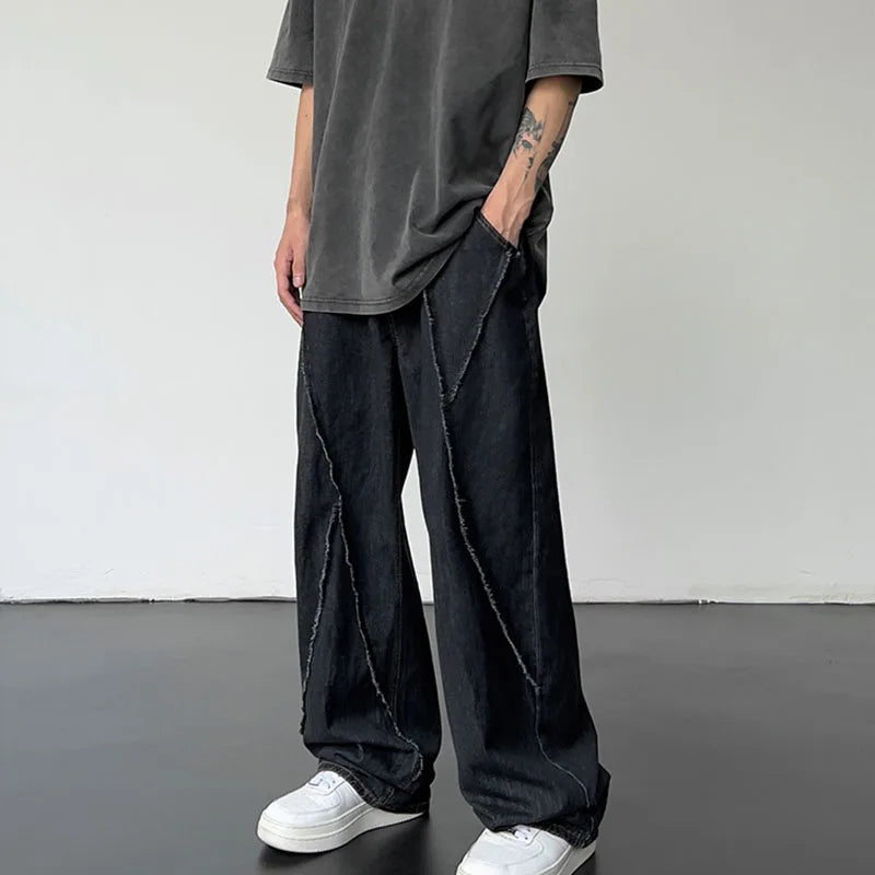 Jeans coréens vintage hip-hop à jambes larges