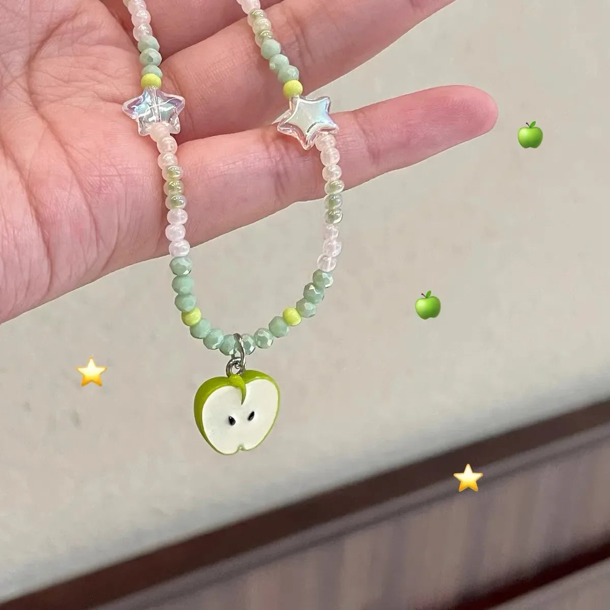 Green Apple Bead Handmade Necklace