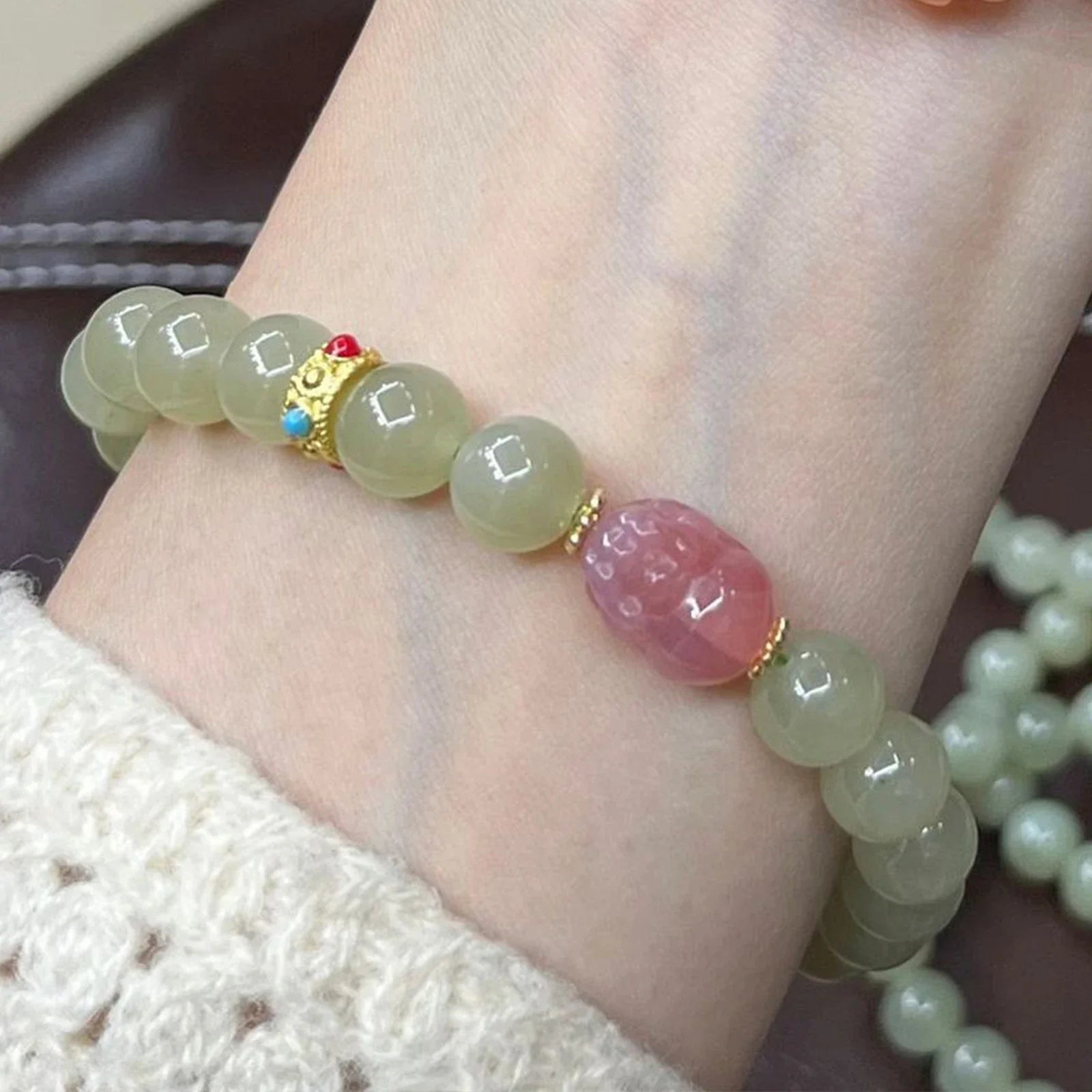 Bracelet d'amitié en jade d'eau claire