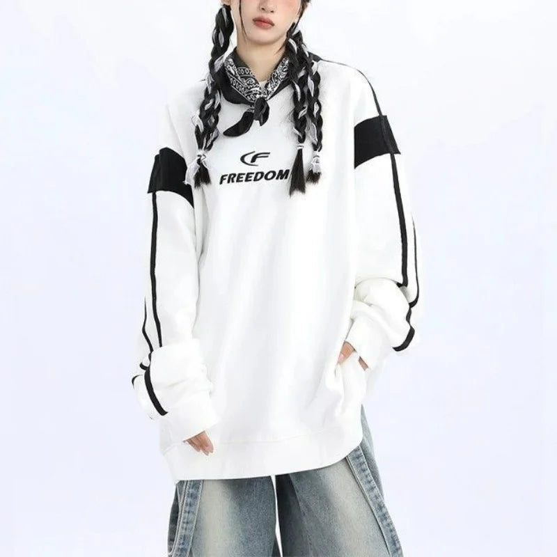 Sweatshirt mit lockerem Print im amerikanischen Hip-Hop-Stil