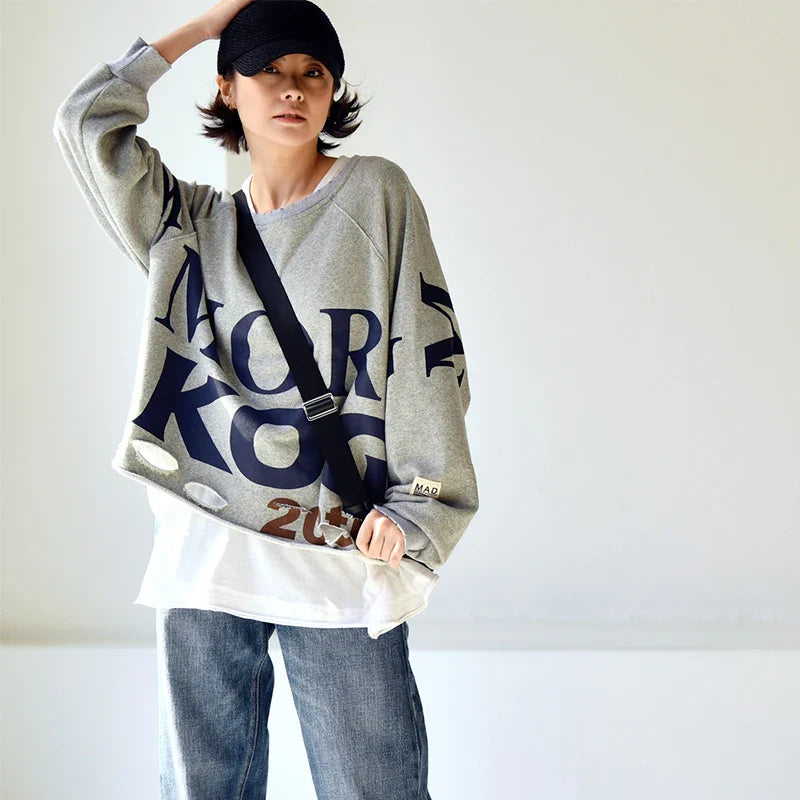 Comfort Personality Broken Letter Sweatshirt