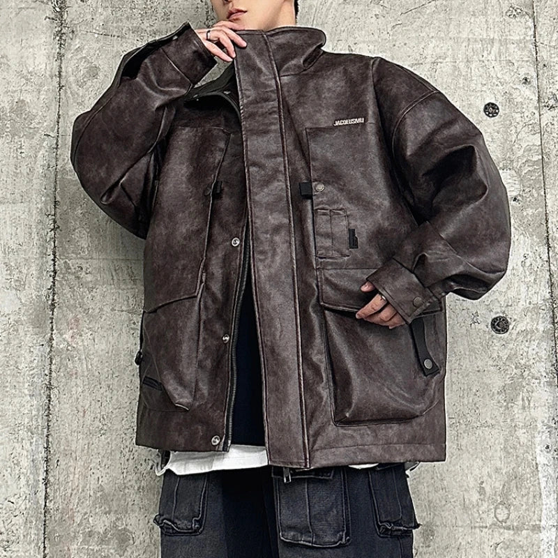 Vintage amerikanische Motorrad-Lederjacke für Herren