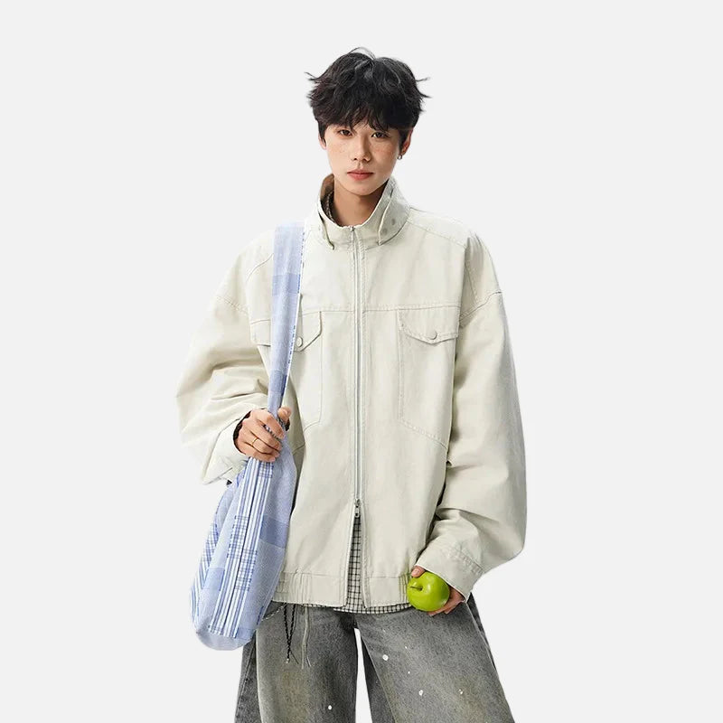 Veste en jean américaine rétro tendance à la coupe ample
