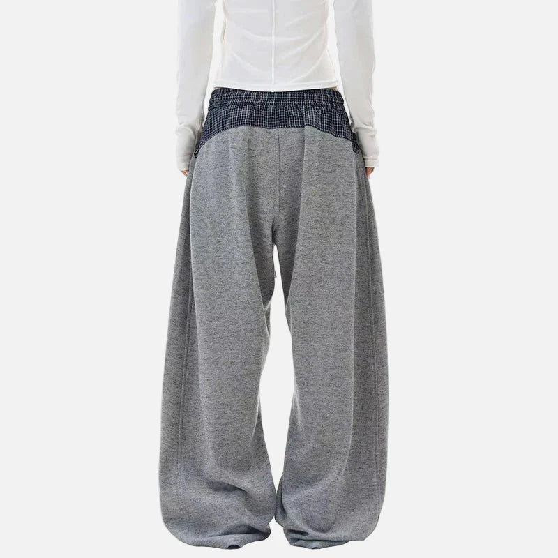 Bunte Patchwork-Jogginghose mit Kordelzug und elastischem Bund