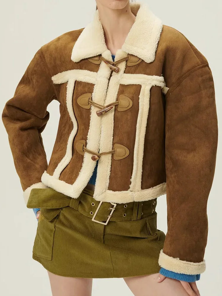 Damen-Retro-Wildlederjacke