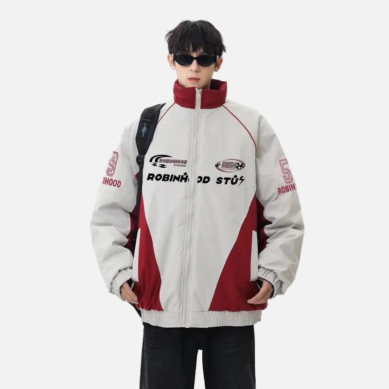 Veste coupe-vent décontractée à imprimé rétro contrasté