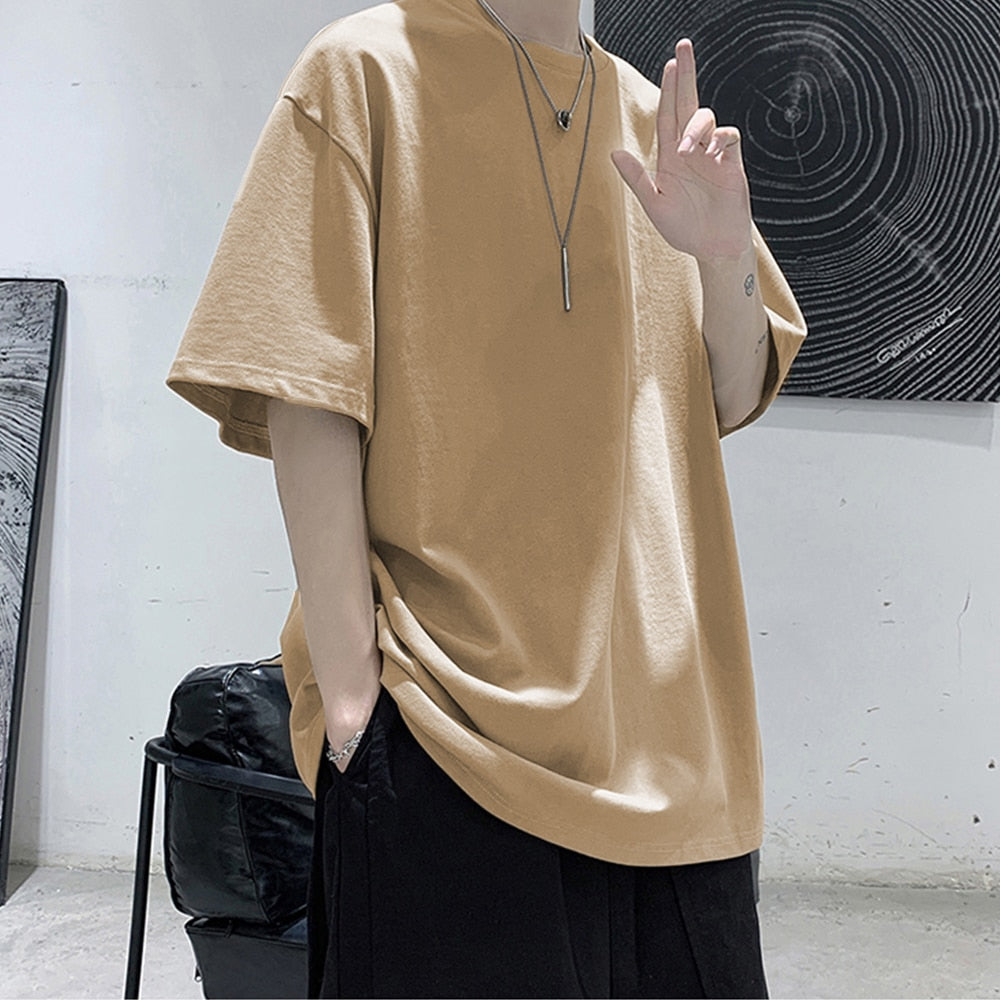 T-shirt vierge oversize à manches trois-quarts