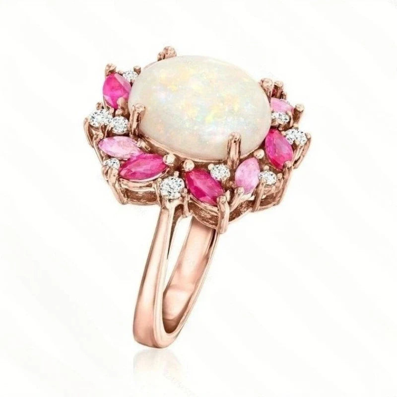 Zarter rosa Zirkonia-Blumenring