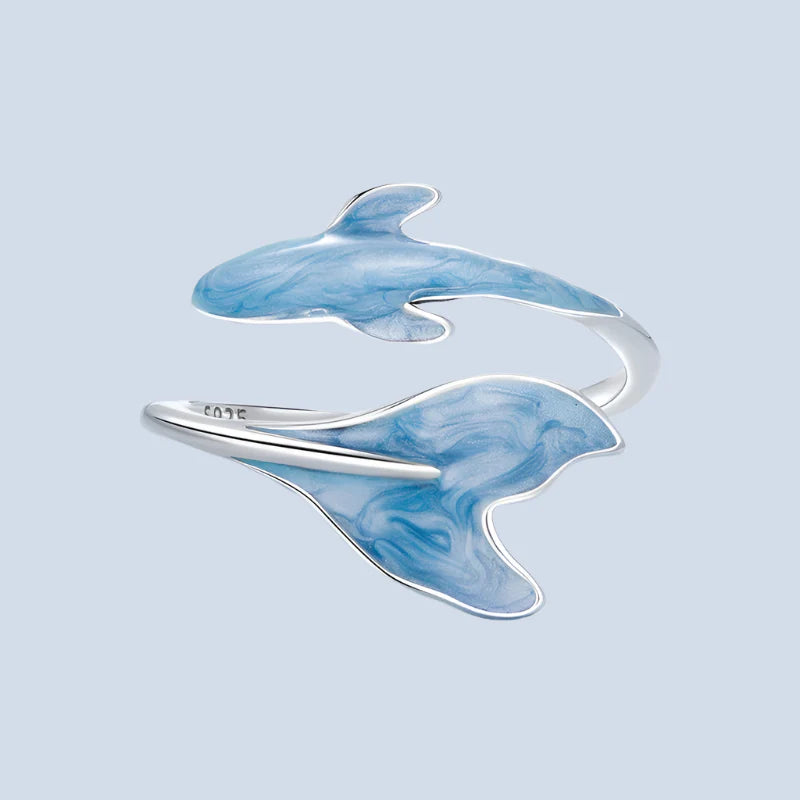Women Sterling Silver Cute Guppy Ring