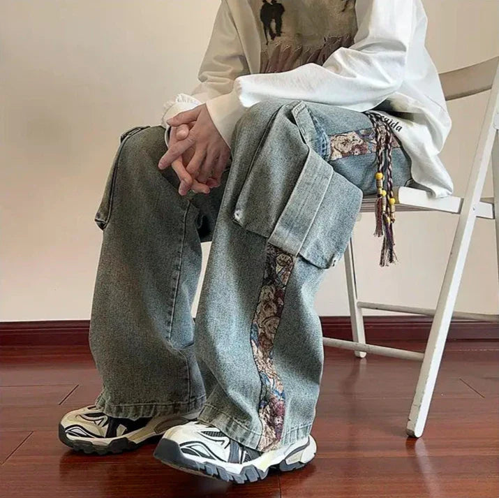 Patchwork-Cargo-Jeans