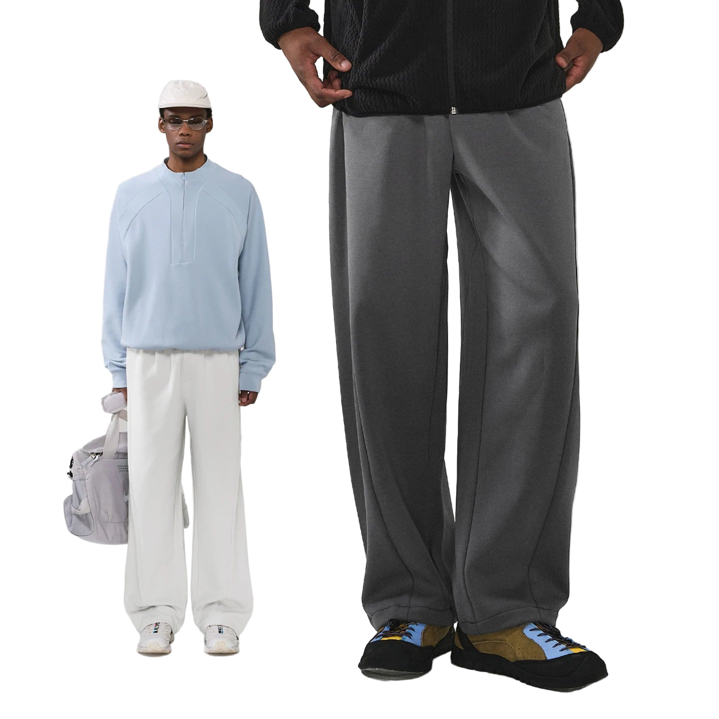 Straight-Leg Solid Color Men’s Streetwear Sweatpants