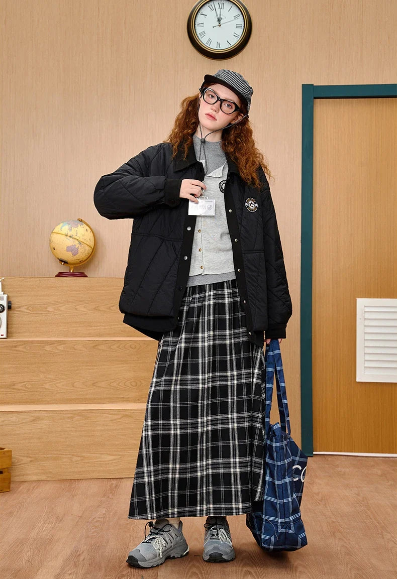 Leichte Baumwoll-Steppjacke mit Reverskragen