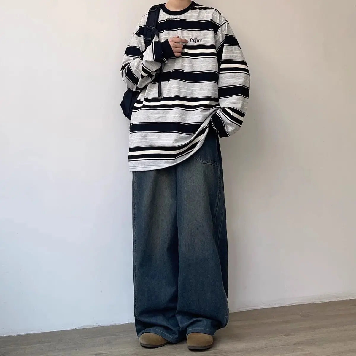 Retro-Jeans mit lockerem, weitem Bein