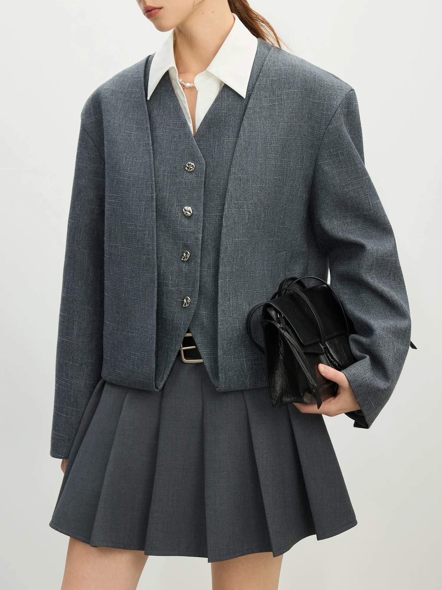 Cardigan chic et minimaliste à col en V