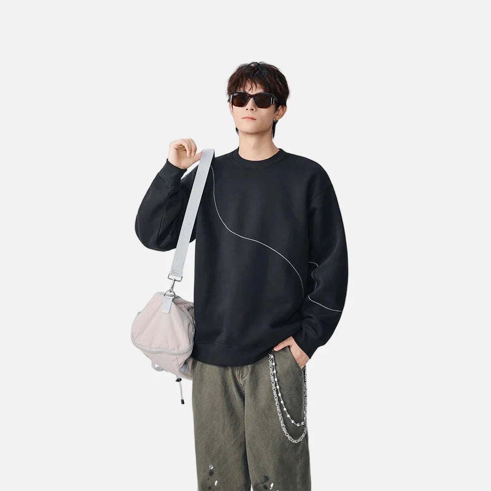 Y2K Gemütliches besticktes Langarm-Sweatshirt