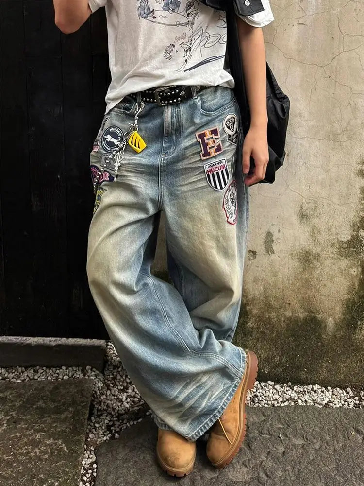 Eklektische Retro-Y2K-Grunge-Vintage-Jeans