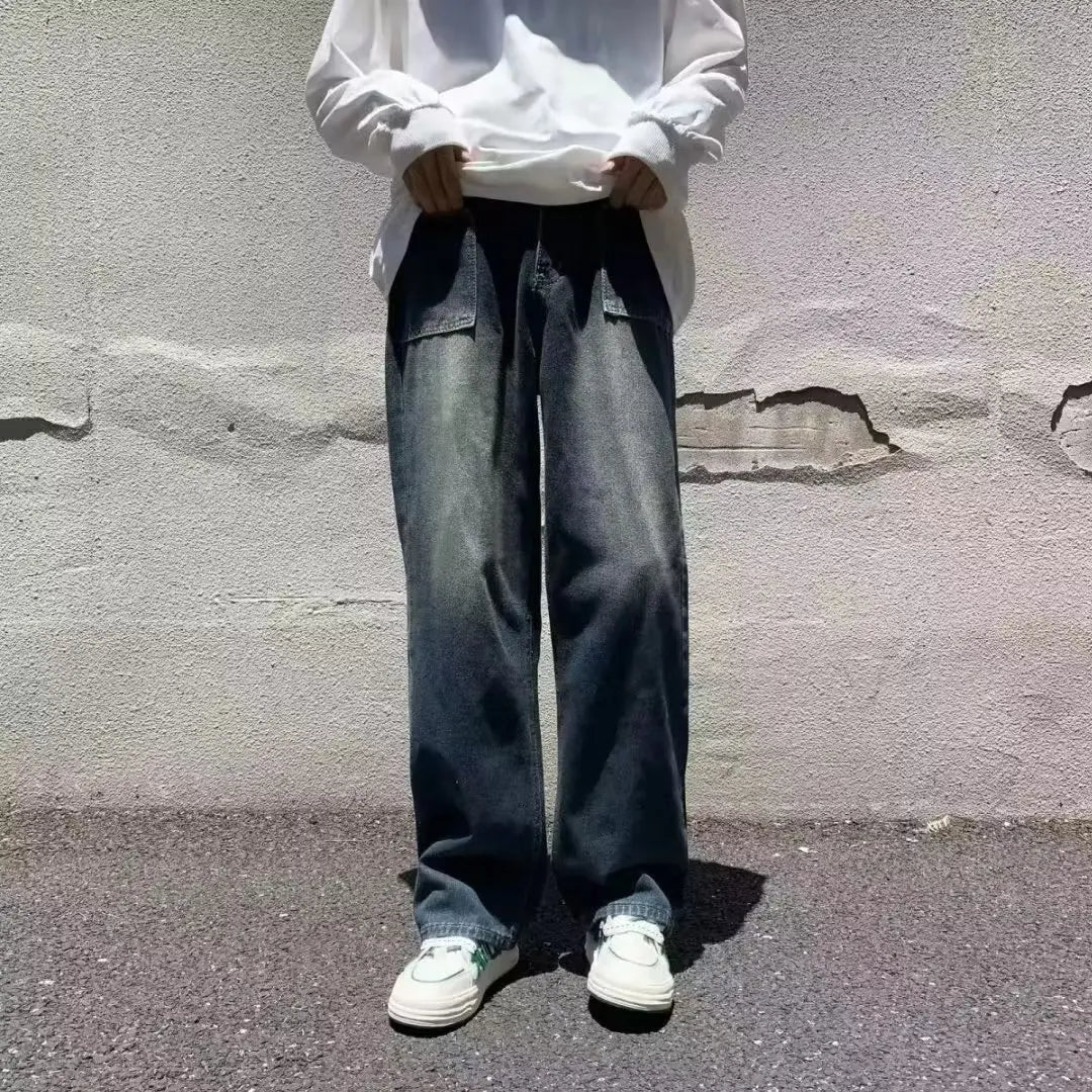 Essential Y2K Washed Wide Leg Denim Jeans