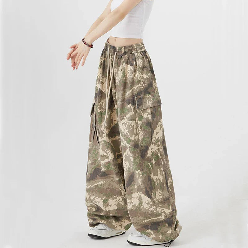 Streetwear Casual Vintage Camouflage Cargo Jeans