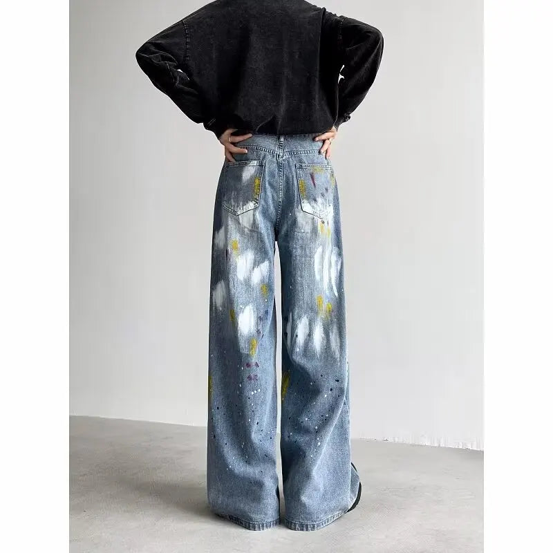 Y2K Art Splash Jeans